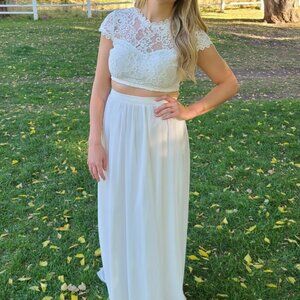 Sweet Stunner Lace Two-Piece Maxi Dress